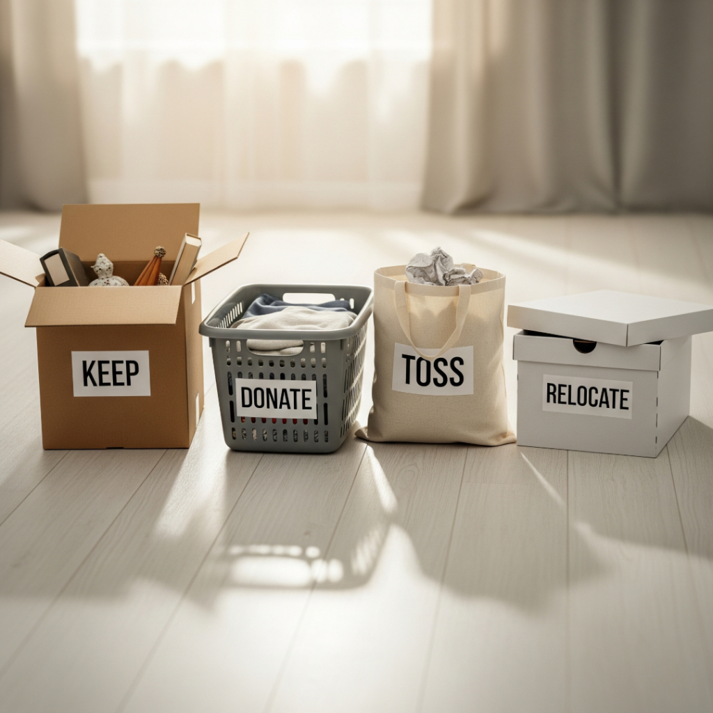 4-box method beginners guide to organizing your home